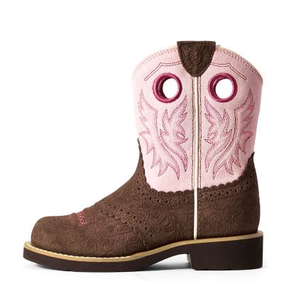 Ariat Western: Fatbaby Cowboy Botas Western Niños - Marrones / Rosas (BDAZF1908)